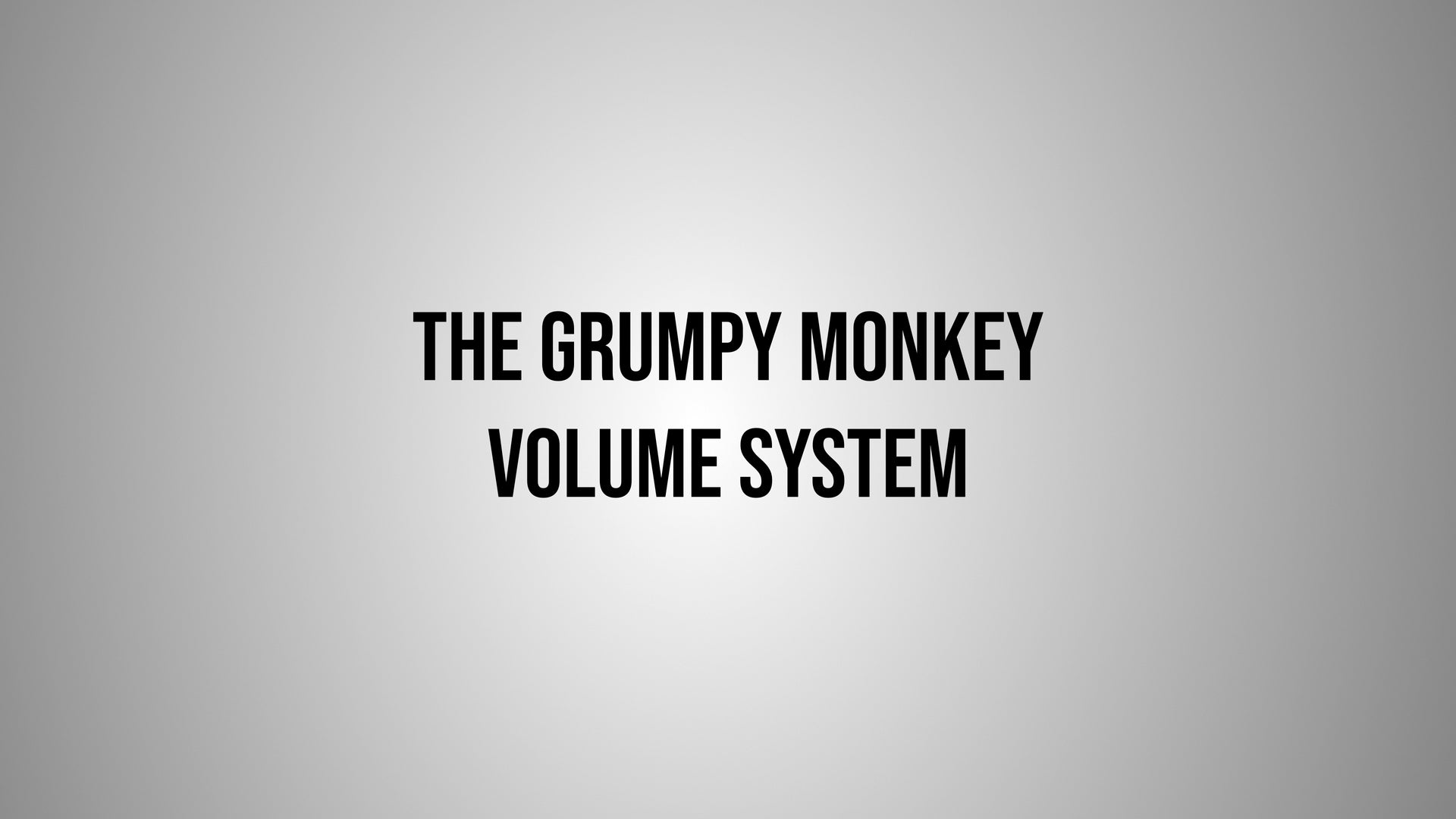 Load video: The GM Volume System